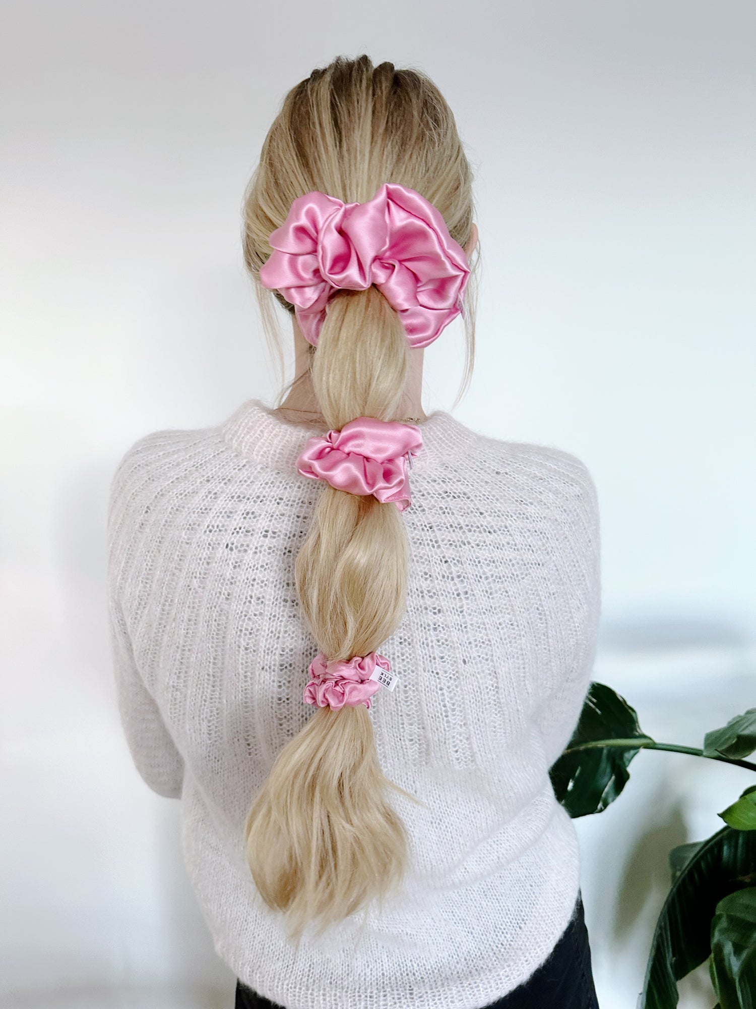 Our Mulberry Silk Scrunchies in hair